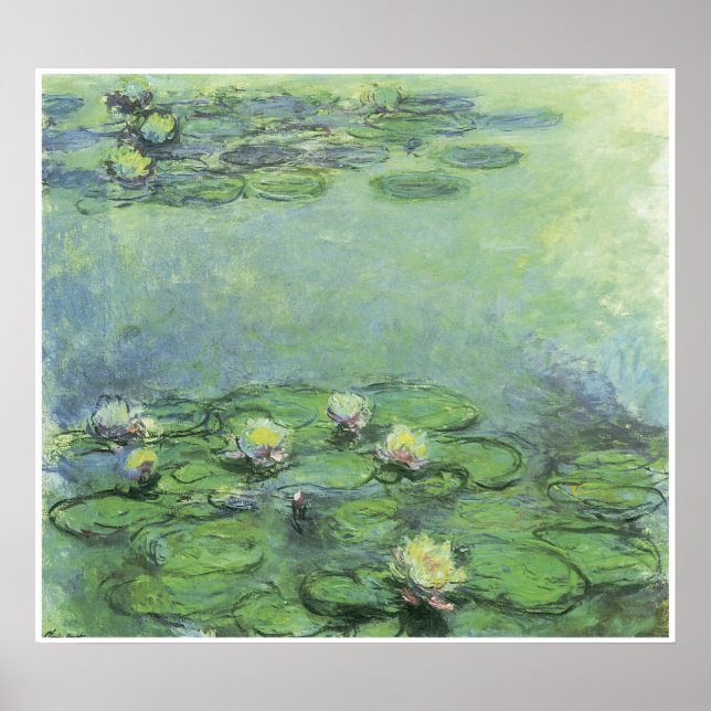 Póster Lilies de agua, c. 1914-17; aceite sobre lienzo (Frente)