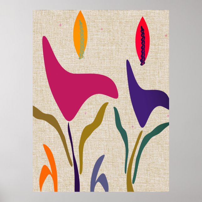 Póster Lilies on Linen (Frente)