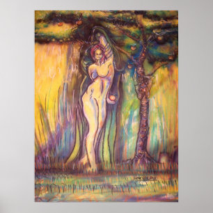 Póster Lilith, Adán, el diablo y la fruta del Edén