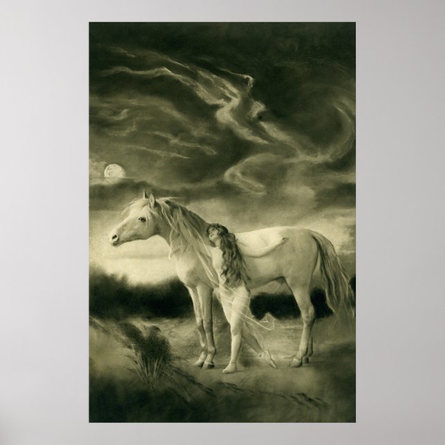 Póster Lilith con caballo blanco (Frente)