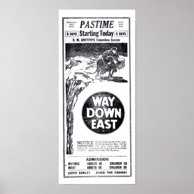 Póster Lillian Gish Richard Bartheldle película muda 1922 (Frente)