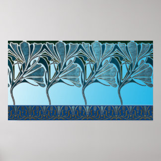 PÓSTER LILY, ART NOUVEAU FLORAL: MAR GRECIANO