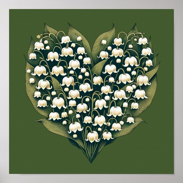 Póster Lily of the Valley Heart Wreath (Frente)