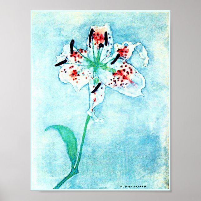 Póster Lily, pintura de Piet Mondrian (Frente)