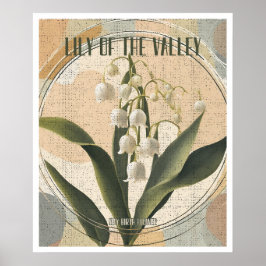 Póster Lily retro del Valle puede ser la flor del mes de 