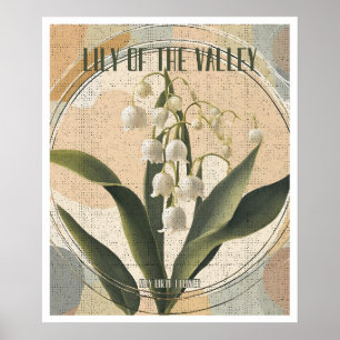 Póster Lily retro del Valle puede ser la flor del mes de 
