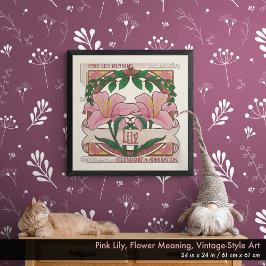 Póster Lily rosa- Flor significa Poster de estilo ventila