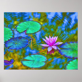 Póster Lilypad estilo impresionista en jardín italiano