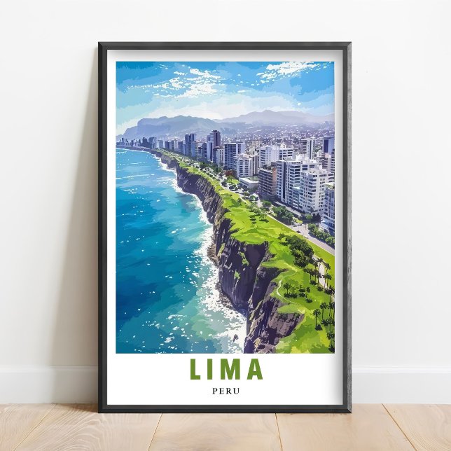Póster Lima Poster - Miraflores Cliffs Art - Lima Peru Ar (Subido por el creador)