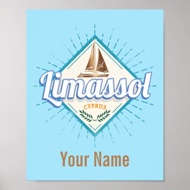 Póster Limassol City Chipre Retro Vintage (Frente)