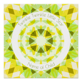 Póster Lime Amarillo Verde Twinkle Pequeña Estrella Nurse
