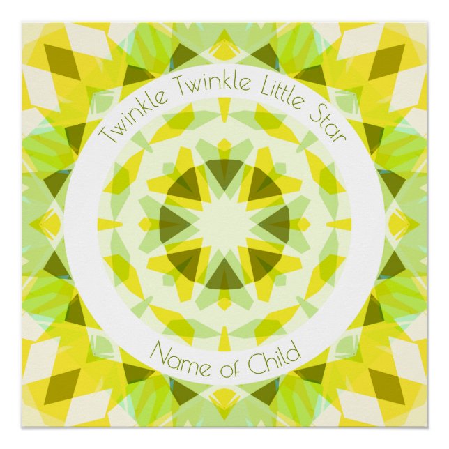 Póster Lime Amarillo Verde Twinkle Pequeña Estrella Nurse (Anverso)