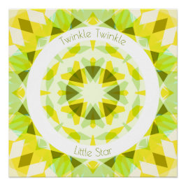 Póster Lime Amarillo Verde Twinkle Pequeña Estrella Nurse