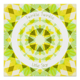 Póster Lime Amarillo Verde Twinkle Pequeña Estrella Nurse