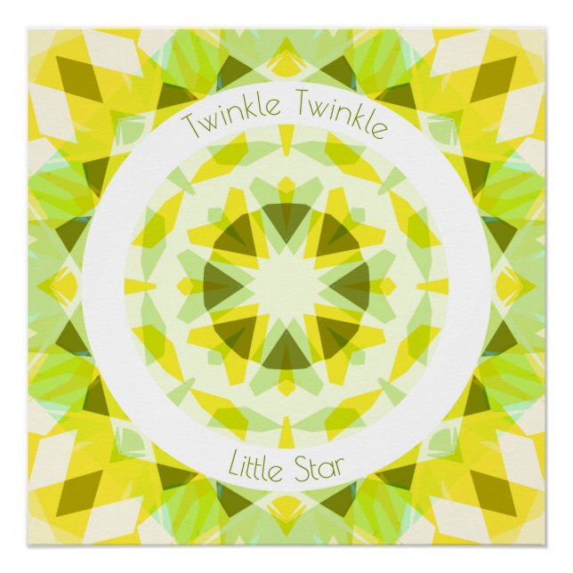 Póster Lime Amarillo Verde Twinkle Pequeña Estrella Nurse (Anverso)