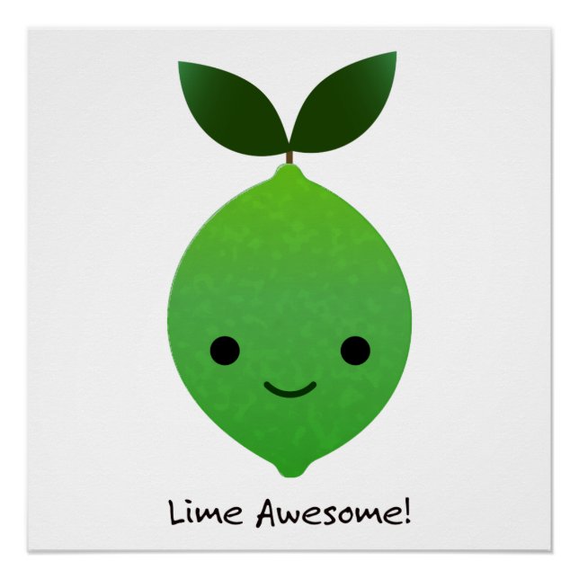 Póster Lime Awesome Kawaii LIme (Anverso)