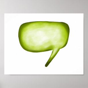 Póster Lime Green Comic Word Bubble