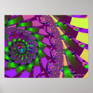 Póster Lime Green Swirl