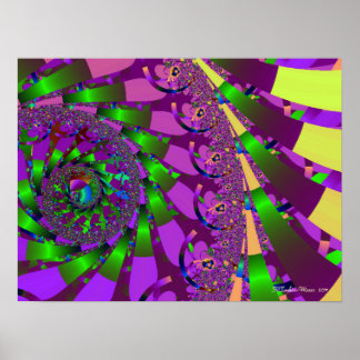 Póster Lime Green Swirl