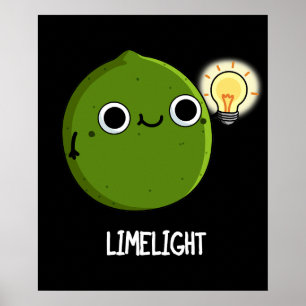 Póster Lime Pun Dark BG Fruit Funny Lime