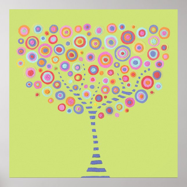 Póster Lime Retro Árbol Nombre Sala Poster Pared (Frente)