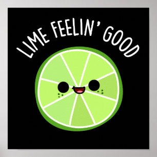 Póster Lime Sensación Buena Graciosa Citrus Fruit Pun Dar