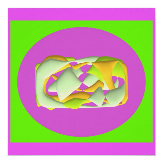 Póster Lime Verde y colores violeta vivos (Anverso)