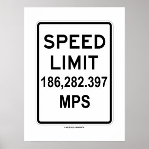 Póster Límite De Velocidad 186,282,397 MPS (Velocidad De 