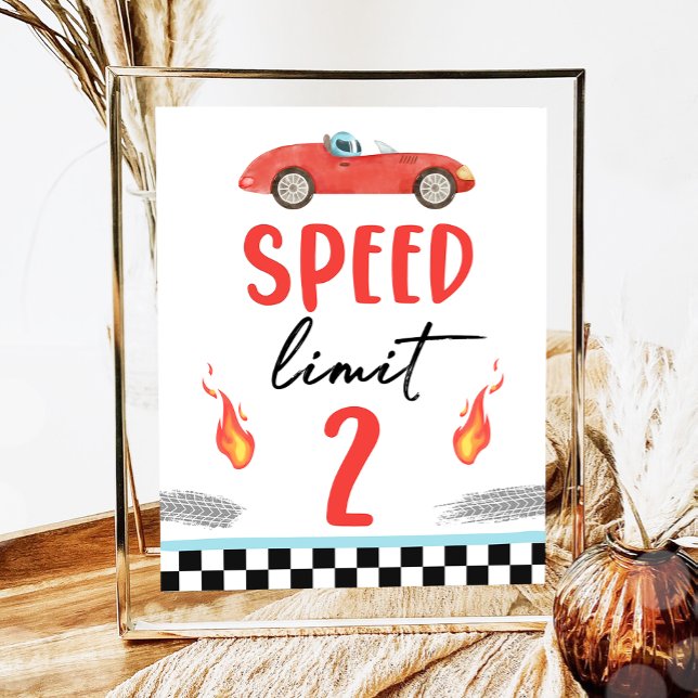 Póster Límite de velocidad 2 Carro de raza roja Dos Anive (Subido por el creador)
