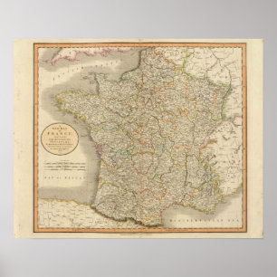 Póster Límites provinciales de Francia