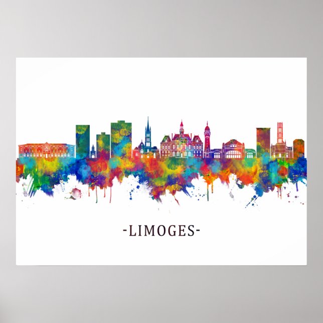 Póster Limoges France Skyline (Frente)
