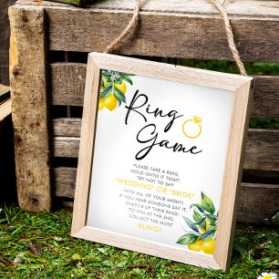 Póster Limón acuático   Rótulo Ring Game Bridal Shower