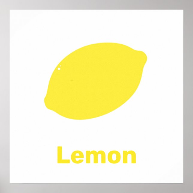 Póster Limón amarillo con palabras poster (Frente)