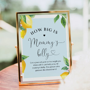 Póster Limón azul ¿Qué tan grande es la barriga de mamá?