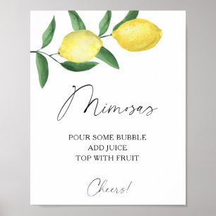 Póster Limón cítrico acuarela - mimosas