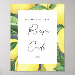 Póster Limón Cítrico - Tu tarjeta de receta aquí