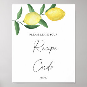 Póster Limón Cítrico - Tu tarjeta de receta aquí