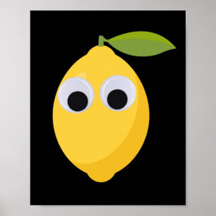 Póster Limón, fruta dulce con ojos de googre