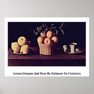 Póster Limón, naranjas y subió por Zurbaran De Francisco