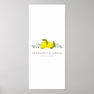 Póster Limón y Flor Blanca Simple Limpio