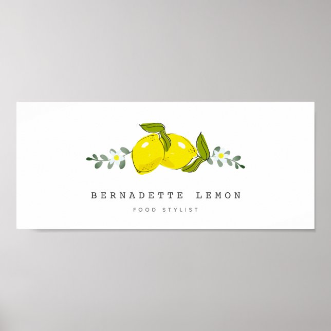 Póster Limón y Flor Blanca Simple y Limpio (Frente)