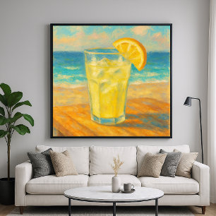 Póster Limonada de playa - Vida residual estilo pintura P