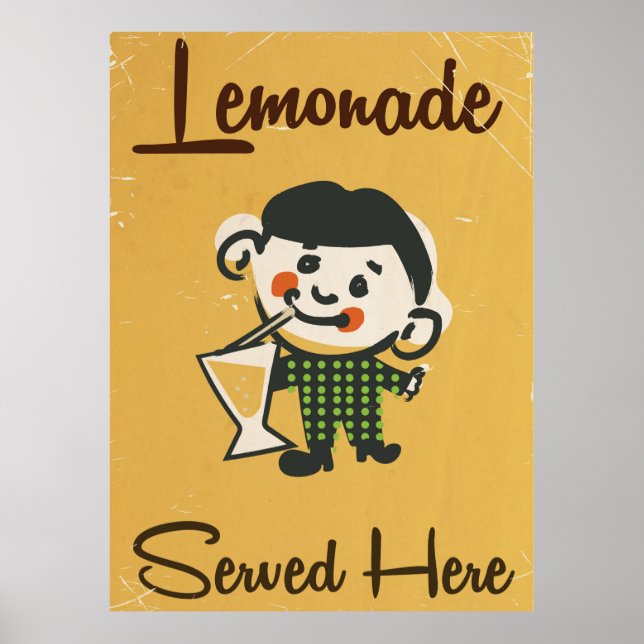 Póster Limonada servida aquí anuncio de bebidas vintage (Frente)