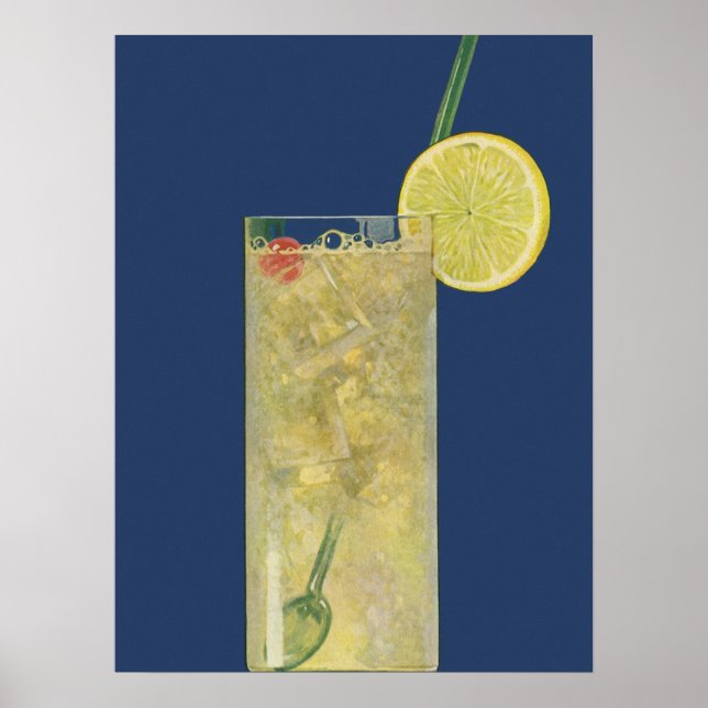 Póster Limonada Vintage o Refresco de Frutas, Bebidas (Frente)