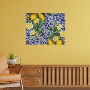 Póster Limoneros Mediterráneos Verano Baldosas Portuguesa