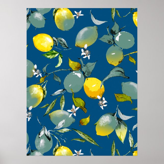 Póster Limones acuarela 29 (Frente)