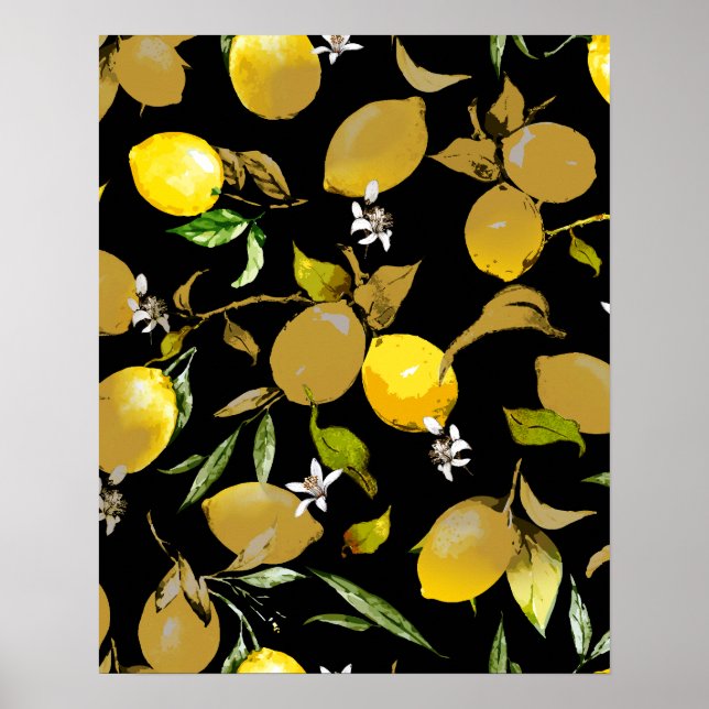 Póster Limones acuarela 31 (Frente)