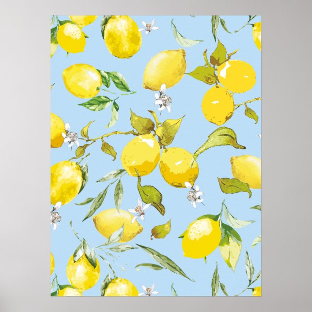 Póster Limones acuarela 4 (Frente)