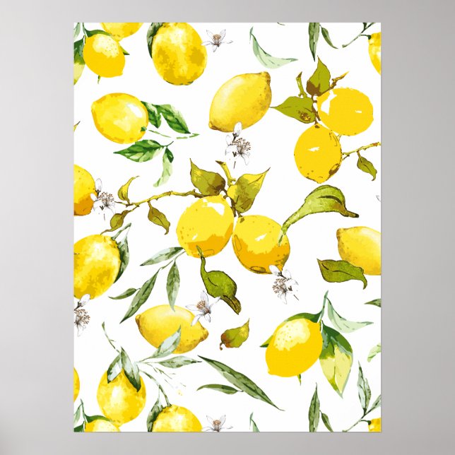 Póster Limones acuarela 5 (Frente)