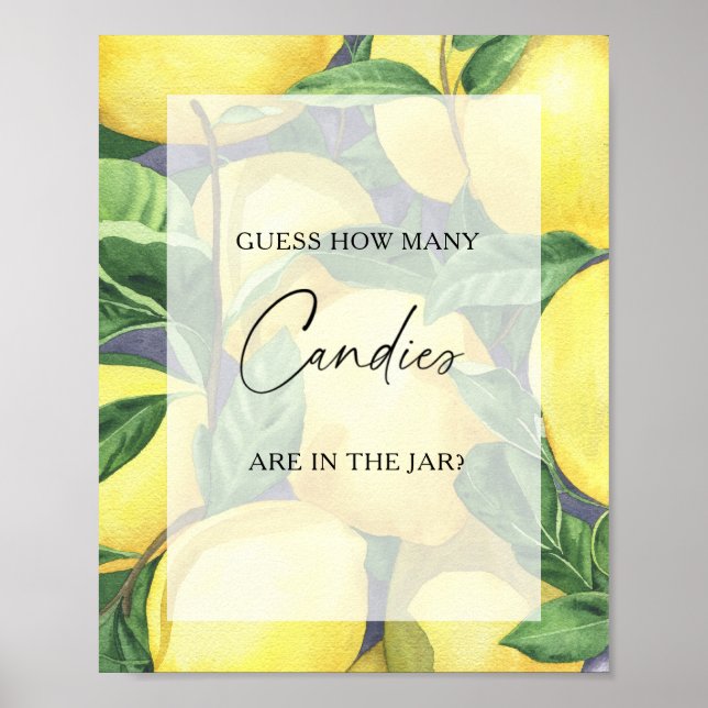Póster Limones -adivina cuántos dulces juego (Frente)